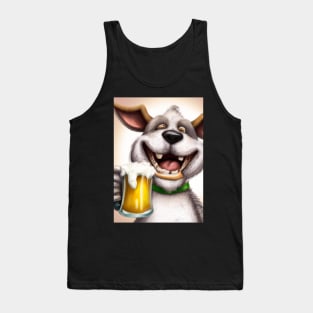 Funny Dog with Beer Tank Top